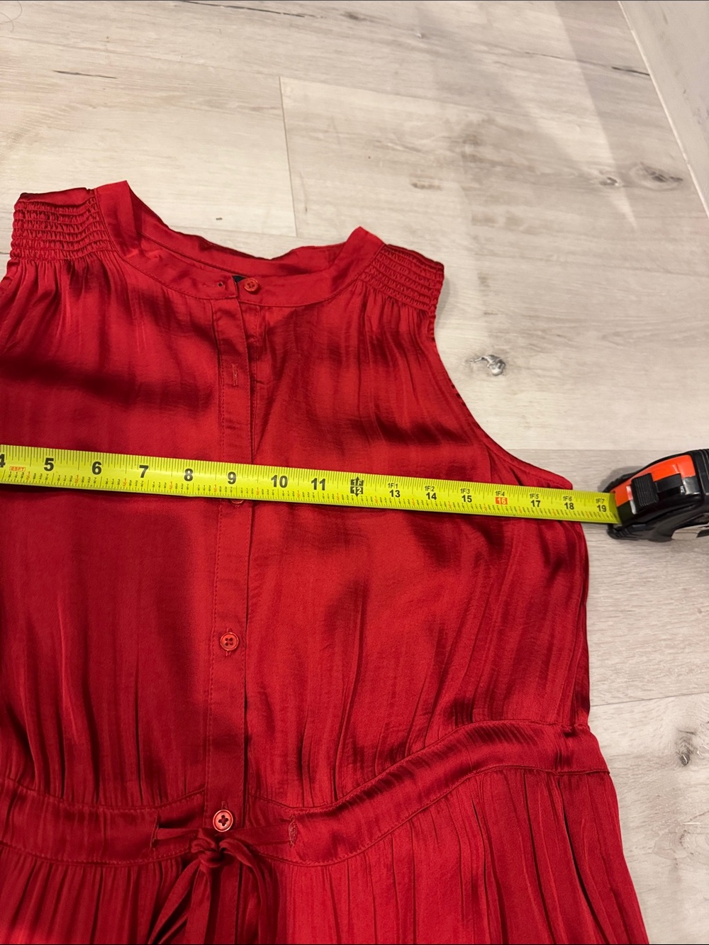 Banana Republic Sleeveless lined Button-Front Maxi Dress in Deep Red - Picture 8 of 10